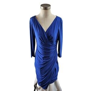Lauren RL Ralph Lauren Wrap Dress Women's sz 12 Azure Blue